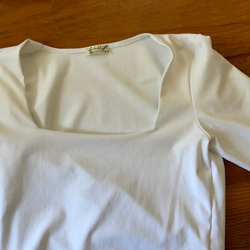 EUC white free people intimately bodysuit sz M